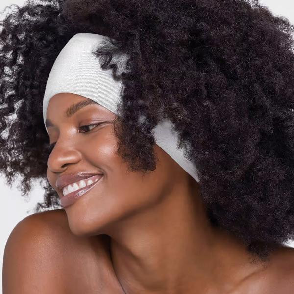 Kitsch Bandeaux ajustables en coton 2/paquet Sable/Blanc