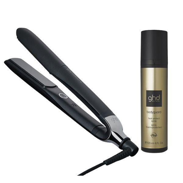 Platinum+ Hair Straightener - Black + Bodyguard - Heat Protect Spray 4oz Duo